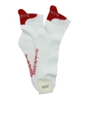ALEXANDER MCQUEEN ALEXANDER MCQUEEN WHITE AND RED SOCKS WITH LOGO,576539 4A66Q 9074