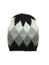 WOOLRICH FLAME BEANIE IN BLACK AND SHADES OF GREY