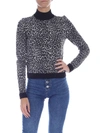 MICHAEL KORS ANIMAL PRINT PULLOVER IN BLACK AND GREY