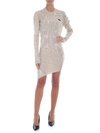 Gcds Metallic Knit Mini Dress In Gold