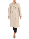 HARRIS WHARF LONDON BEIGE DOUBLE-BREASTED COAT WITH FLEECE LINING