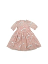 Stella Mccartney Pink Tulle Dress With Printed Stars In Pink