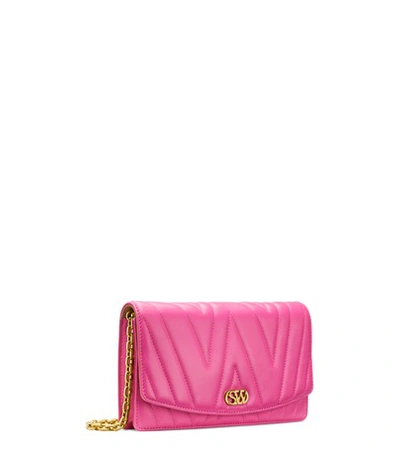 Stuart Weitzman The Emelie Quilted In Peonia Hot Pink Smooth Nappa