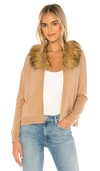 SWTR FAUX FUR COLLAR CARDIGAN,BWAR-WK54