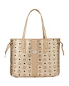 Mcm Project Visetos Coated Canvas Shopper In Gold