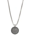 Degs & Sal Men's Ancient-look Italian Lire Coin 24" Pendant Necklace In Sterling Silver In Silver