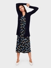 White + Warren Essential Cashmere Trapeze Cardigan Sweater In Deep Navy Blue In Deep Navy Blue