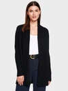 White + Warren Essential Cashmere Trapeze Cardigan Sweater In Black In Black