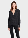 WHITE + WARREN CASHMERE CRYSTAL BUTTON CARDIGAN SWEATER IN CHARCOAL HEATHER,18549