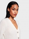 WHITE + WARREN CASHMERE CRYSTAL BUTTON CARDIGAN SWEATER IN PEARL WHITE,18549