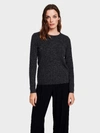 WHITE + WARREN CASHMERE RIBBED CREW SWEATER IN CHARCOAL HEATHER,18636