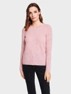 WHITE + WARREN CASHMERE RIBBED CREW SWEATER IN THISTLE HEATHER,18636