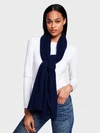 WHITE + WARREN CASHMERE SCARF IN DEEP NAVY BLUE,1777T