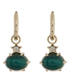 ANDREA FOHRMAN GOLD MINI COSMO MALACHITE AND DIAMOND HOOP EARRINGS,5059419137468