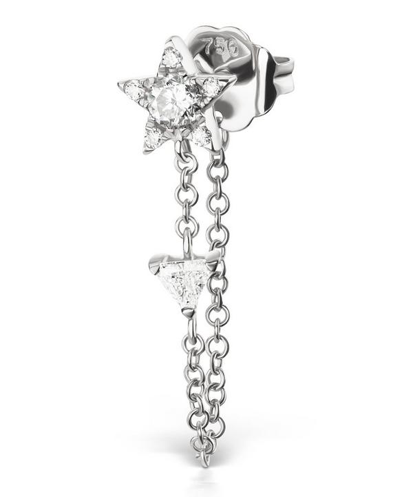 Maria Tash Diamond Star And Trillion Chain Wrap Stud Earring In White ...