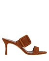 Manolo Blahnik Gable Suede-leather Buckled Sandals In Brown