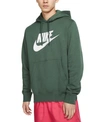 Nike Sportswear Club Logo-print Fleece-back Cotton-blend Jersey Hoodie In Galactic Jade/white
