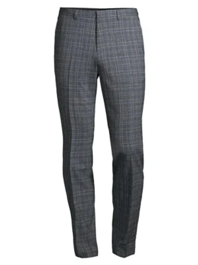 Hugo Men's Wool-blend Checkered Trousers In Grey