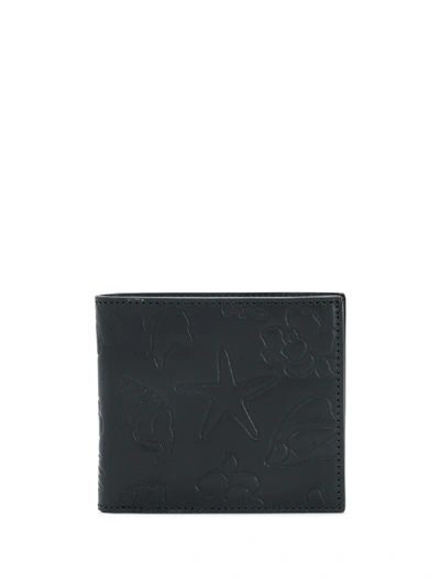 Thom Browne Sea Icon Embossed Billfold Wallet In Black