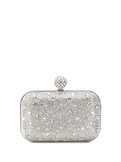 Jimmy Choo Cloud Crystal-embellished Clutch In Silver