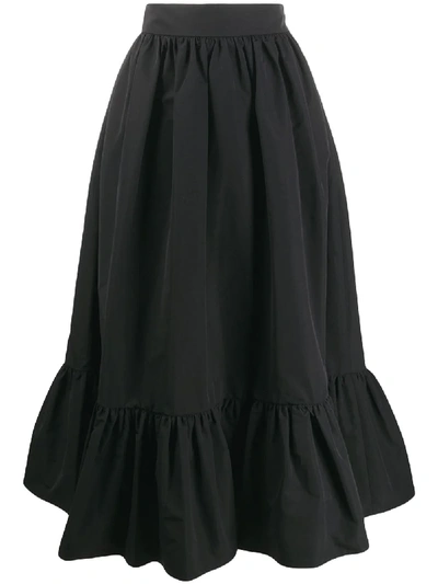 Valentino Micro-faille Full Skirt In Black