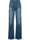 Re/done High Rise Straight-leg Jeans In Blue