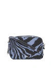 Ganni Zebra Print Cross Body Bag In Blue