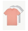 Allsaints Brace 三件装平纹针织混棉 T 恤 In Red/grey/white