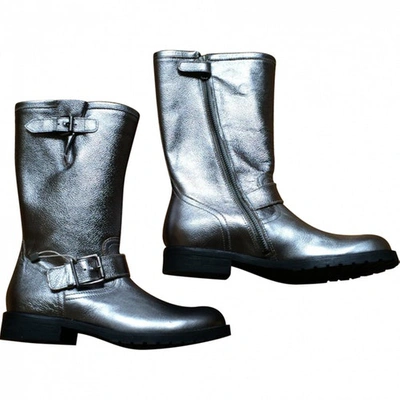 Pre-owned Pom D'api Silver Leather Boots