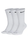 Nike Everyday Plus Cushioned Training Crew Socks, Pack Of 3 In White/black