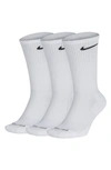 Nike Everyday Plus Cushioned Training Crew Socks, Pack Of 3 In White