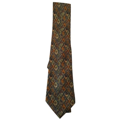 Pre-owned Pierre Cardin Silk Tie In Green