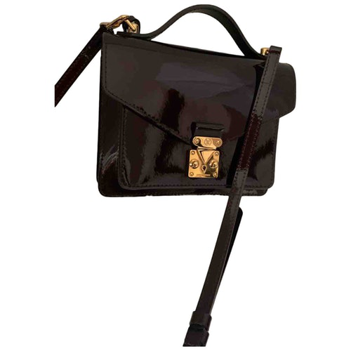 Pre-Owned Louis Vuitton Metis Burgundy Patent Leather Handbag | ModeSens