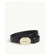 Gucci Leather Belt With Interlocking G Buckle In Black