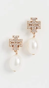 Tory Burch Kira Baroque Pearl Drop Earrings In Tory Gold/pearl