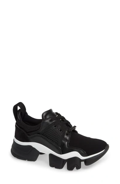 Givenchy Low Jaw Leather-trimmed Sneakers In Black