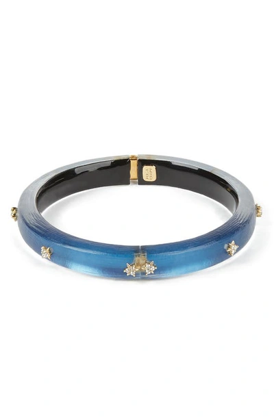 Alexis Bittar Pave & Star Studded Lucite Hinge Bracelet In Pacific