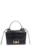 GIVENCHY MINI EDEN CROC EMBOSSED CALFSKIN TOP HANDLE BAG,BBU005B0LK