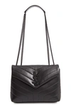 Saint Laurent Loulou Small Ysl Shoulder Bag In Quilted Leather In Noir