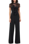 Js Collections Illusion Crepe Jumpsuit In Black