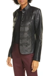 NILI LOTAN JULES LAMBSKIN LEATHER BAND JACKET,10665 L8