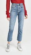 Agolde Riley High Rise Straight Crop Jeans Frequency 26 In Frequency