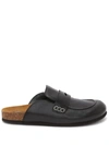 Jw Anderson Black Leather Slip-on Loafers In Black
