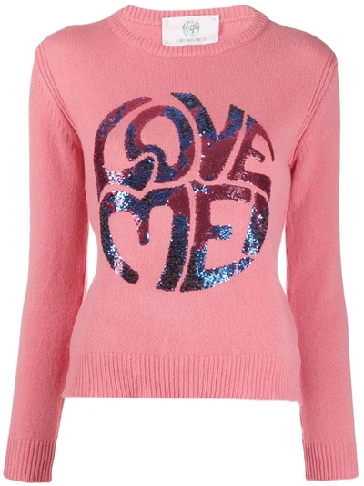 Alberta Ferretti Love Me Knitted Jumper In Pink