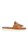TOD'S TOD'S WOMAN SANDALS TAN SIZE 7 SOFT LEATHER,11596461UR 6