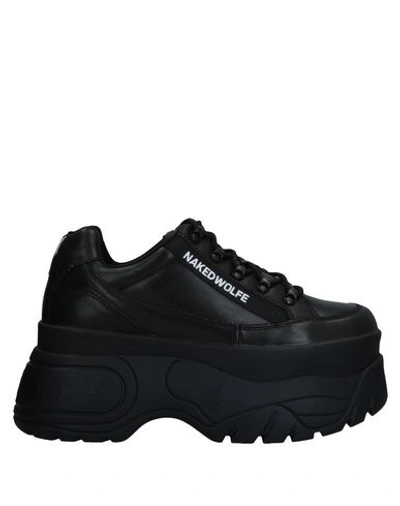 Naked Wolfe Black Sporty 70 Platform Leather Sneakers