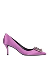 Roger Vivier Woman Pumps Mauve Size 11 Textile Fibers In Purple