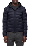 Canada Goose Brookvale Slim-fit Quilted Shell Hooded Down Jacket In Admiral Blue/ Black