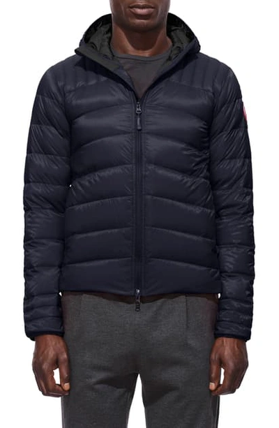 Canada Goose Brookvale Slim-fit Quilted Shell Hooded Down Jacket In Admiral Blue/ Black