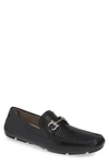 Ferragamo Men's Parigi Woven Leather Gancini Drivers In Nero
